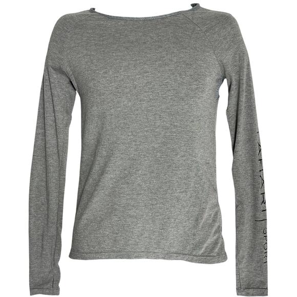 Tahari Sport Top Womens Size S Gray Long Sleeve Mesh Boat Neck Athleisure Gym - Picture 1 of 4